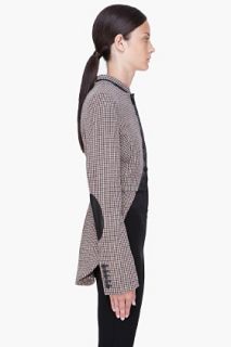 McQ Alexander McQueen Taupe Leather Trim Tailcoat for women