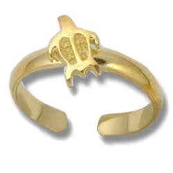 Hawaiian Heirloom Jewelry 14k Gold Finish Turtle Toe Ring
