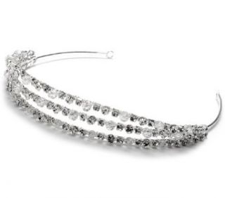 com Wedding Tiara Bridal Headband Triple Strand Crystal 214 Clothing
