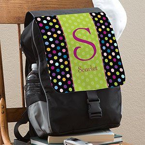 Personalized Girls Backpack   Polka Dots: Clothing