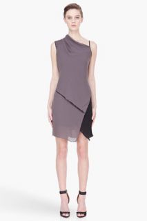 Helmut Lang Grey Combo Soft Shroud Dress for women
