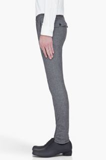 John Galliano Slim Grey Wool Trousers for men
