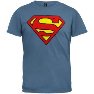 Superman   Shield Logo Slate T Shirt Clothing