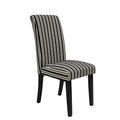 Black and White Tuxedo Stripes Side Chairs (Set of 2)
