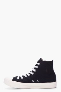 Comme Des Garçons Play  Black High top Canvas Sneakers for men