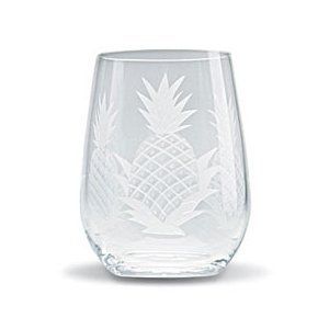 Hawaiian Pineapple Stemless Wine Glass