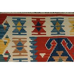 Handmade Kilim Southwestern Red Wool Rug (4 x 6)