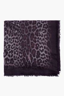 Christopher Kane Charcoal Leopard Print Scarf for women