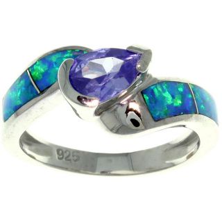 CGC Silver Purple Cubic Zirconia and Created Opal Radiating Beauty