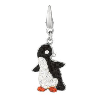Sterling Silver Crystal Penguin Charm