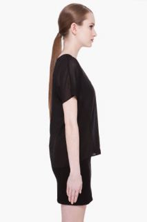 T By Alexander Wang Black Silk Combo T shirt for women
