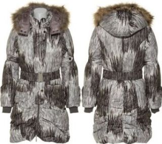 TREASURE ROCK Marble Puff Coat W/ Fur Trim Hood [TR225