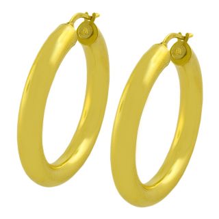 Fremada 14k Yellow Gold 35 mm Polished Tube Hoop Earrings Today $469