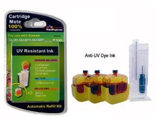 PrintPayLess Brand, UV Resistant Auto Ink Refill Kit for