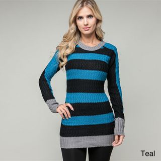 Stanzino Womens Striped Tunic Sweater