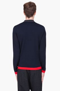 Kenzo Navy Combo Wool Knit Polo for men