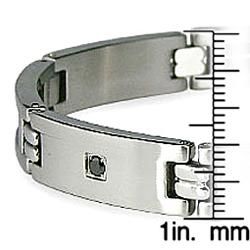 Stainless Steel Mens 1/4ct TDW Black Diamond Bracelet