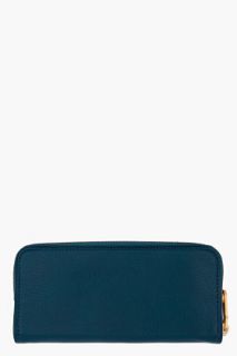 Marc By Marc Jacobs Teal Leather Zip Wallet for women