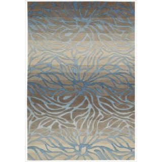 Hand tufted Contour Abstract Lilies Ocean Sand Rug (73 x 93) Today