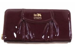  Coach Madison Patent Leather Zip Around Wallet 46620 Plum: Shoes