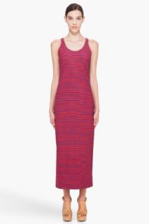 CARVEN Red & Navy Striped Maxi Dress for women