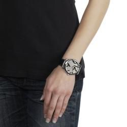 Geneva Platinum Womens Simulated Patent Leather Watch