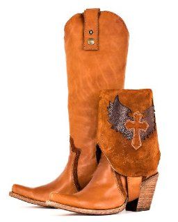 : Corral Womens Tan Brown Wing Cross Convertible Boot   C2213: Shoes