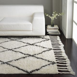 Rug Collective Hand knotted Moroccan Trellis Natural Shag Wool Rug (5