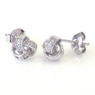 14KWG Diamond LOVE KNOT Earrings: CoolStyles: Jewelry
