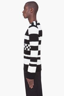 Comme Des Garçons Shirt Black Striped Wool Sweater for men