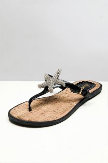 Juicy Couture  Frankie Patent Black Pave Starfish Sandal for men