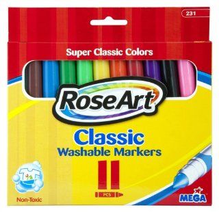 RoseArt Classic Washable Broadline Markers, 11 Count