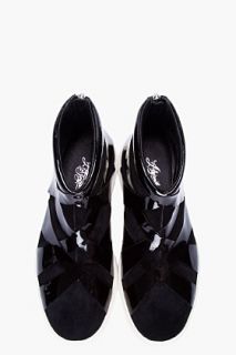 Alejandro Ingelmo Black Suede/patent Thriller Sneakers for women