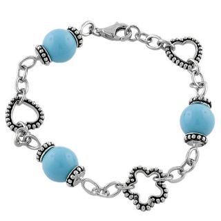 Fremada Sterling Silver Turquoise Bali Love Bracelet Today $49.99 2.8