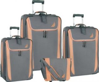 Nautica Luggage Spinnaker 4 Pc Set, Charcoal/orange, One