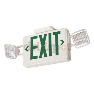 Lithonia ECG LED HO Exit Sign w/Emergency Lights, 3.2W, Grn