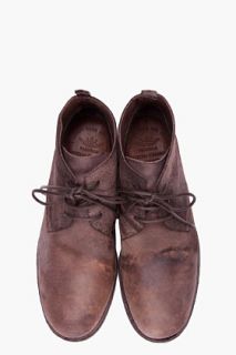 Officine Creative Dusty Brown Distressed Leather Moro Lace Up Boots for men