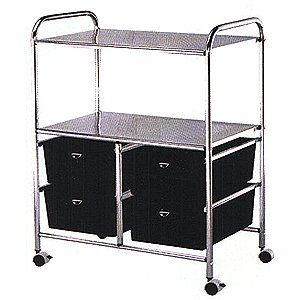 PIBBS Work Cart with 4 White Storage Drawers (Model D4W