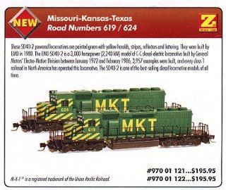 MicroTrains Z MKT SD40 2 Diesel Locomotive #619 Toys