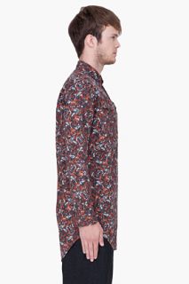 White Mountaineering Brown Chambray Paisley Shirt for men