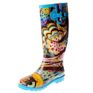 Henry Ferrera Womens Novelty Printed Mid calf Rubber Rain Boots Today