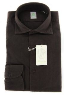 New Finamore Napoli Brown Shirt L/L: Clothing