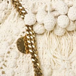 Stella McCartney Falabella Cream Cotton Crochet Tote Bag