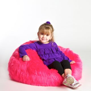 Neon Pink Faux Fur Bean bag Lounge Chair Today: $155.99