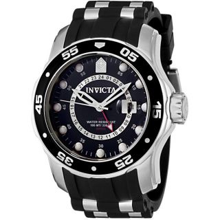 Invicta Mens Pro Diver GMT Black Polyurethane Watch