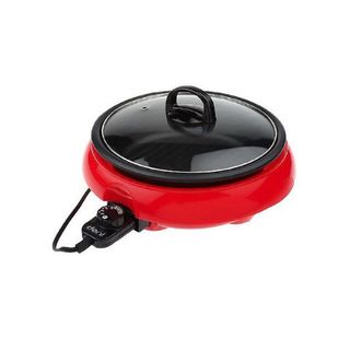 Deni Nonstick 12 inch Round Grill w/ Removable Plate & Glass Lid