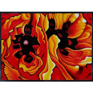 Keeffe Oriental Poppies Hand painted Framed Art