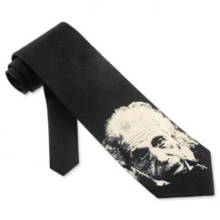 Black Microfiber Tie  Albert Einstein Necktie Clothing