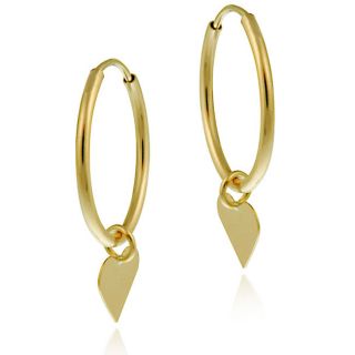 Mondevio 10k Gold Dangling Heart Endless Hoop Earrings Today $36.99 4