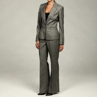 Anne Klein Womens Stone 2 button Single breasted Suit